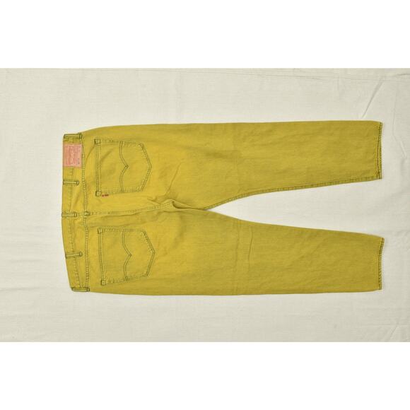 Levi's 501 CT Men Jeans Yellow Green Regular Size 42x32 Cotton Denim Button Fly - Picture 8 of 8